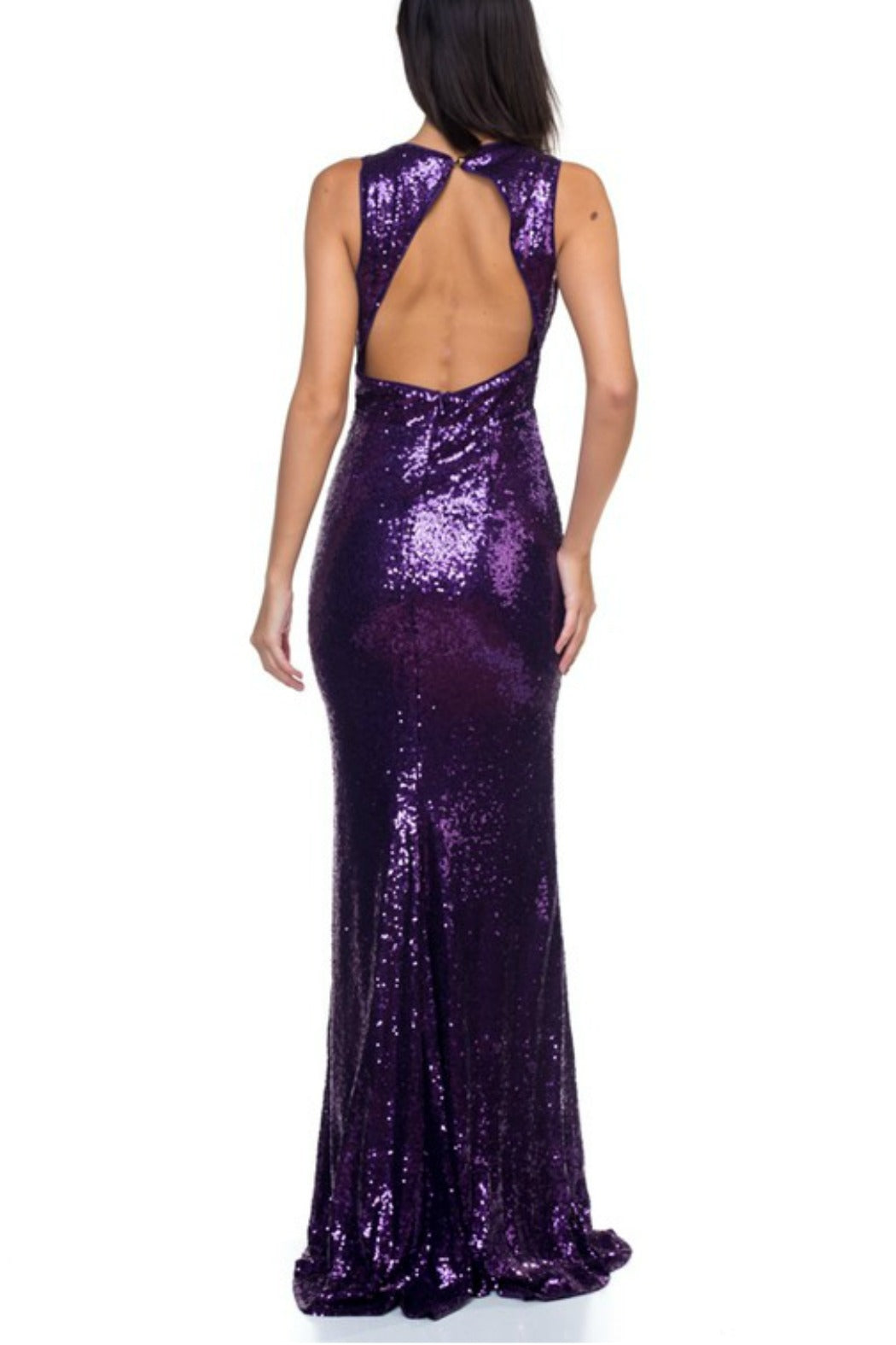 Open Back Sequin Gown