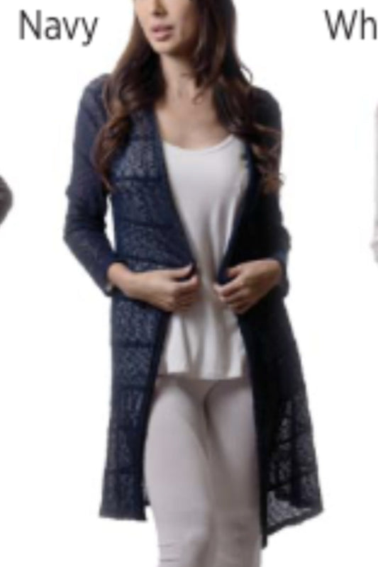 Open front long sleeve cardigan