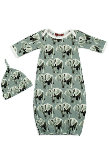 Organic Cotton NB Gown & Hat Set 0-3