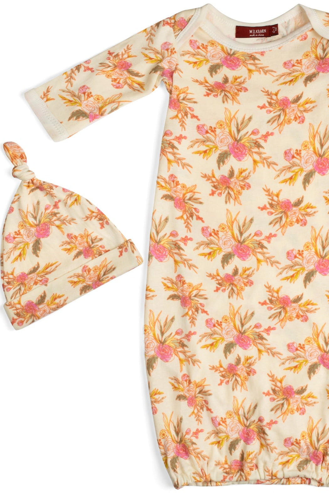Organic Cotton NB Gown & Hat Set 0-3