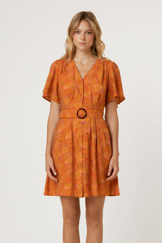 "Oria" Belted Dress