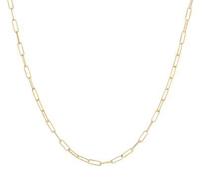 X Clip Link Necklace 16" Gold