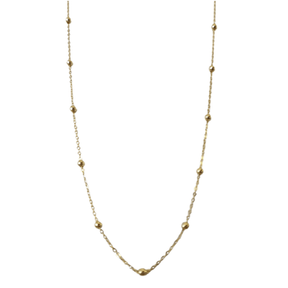 X Cable and Ball Link Chain Necklace - Gold