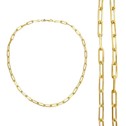 X Gold Filled Medium Link paper Clip Chain Necklace