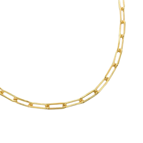 X Gold Filled Medium Link paper Clip Chain Necklace