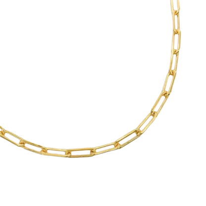 X Gold Filled Medium Link paper Clip Chain Necklace