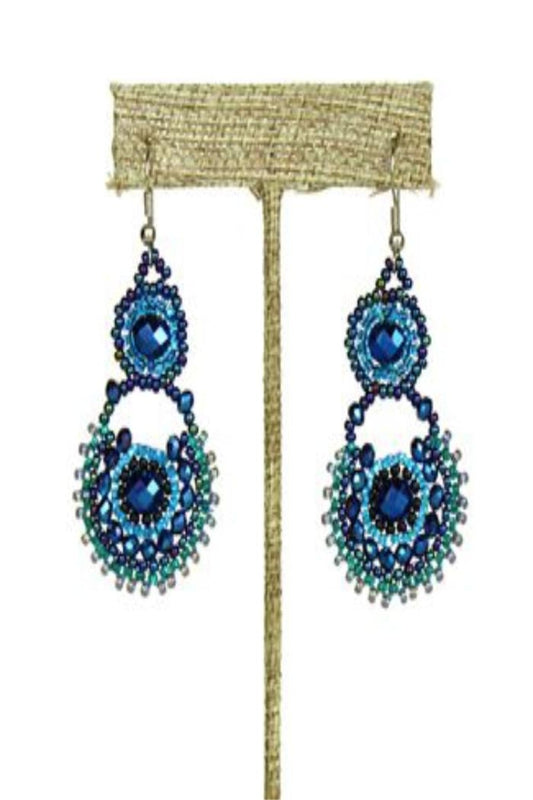 Beaded Blue Earrings