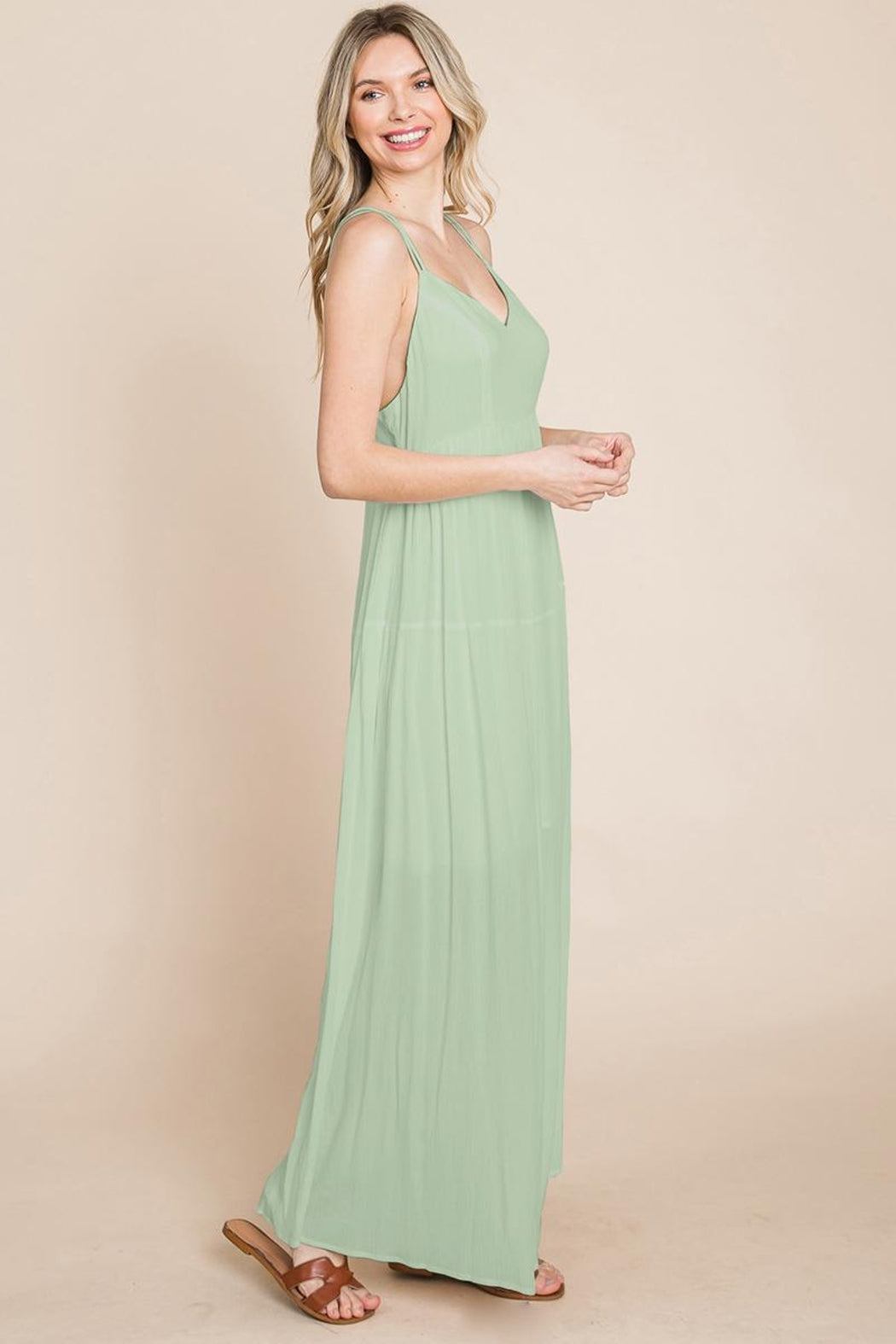 Beach Maxi Bridesmaid Dress With Criss Cross Back