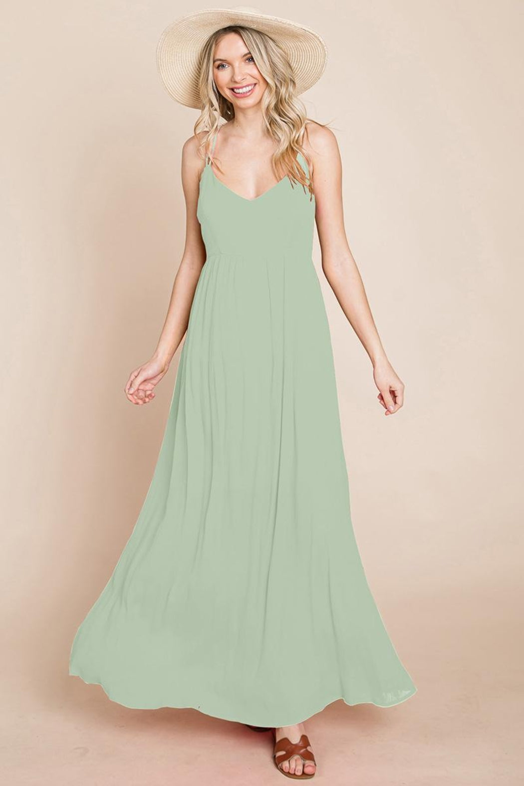 Beach Maxi Bridesmaid Dress With Criss Cross Back