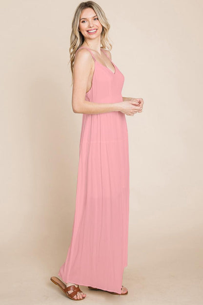 Beach Maxi Bridesmaid Dress With Criss Cross Back