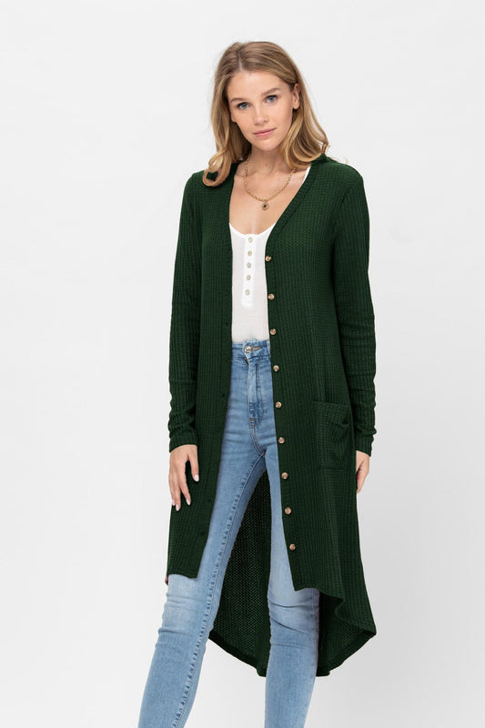 Button Down Solid Color Knit Cardigans With Pockets