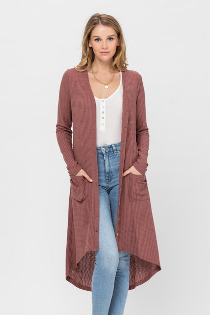 Button Down Solid Color Knit Cardigans With Pockets