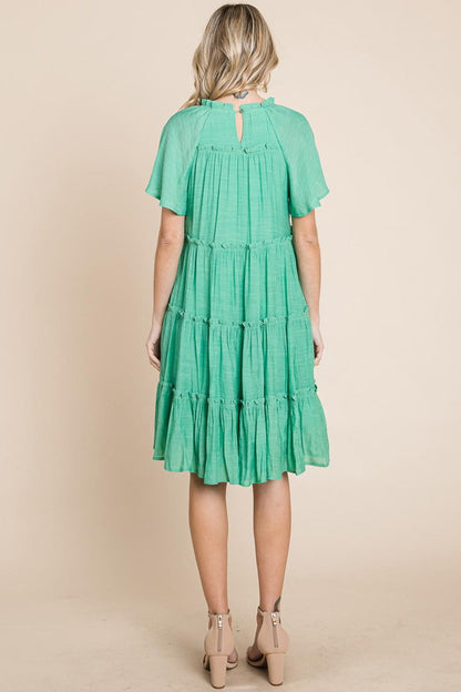 Tiered Babydoll Dress With Pockets