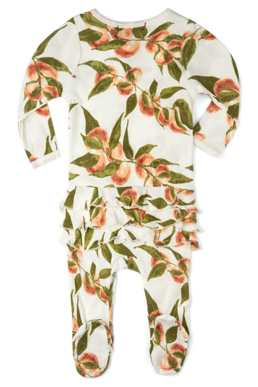 Bamboo RUFFLE  BOTTOM Zip Footed Romper