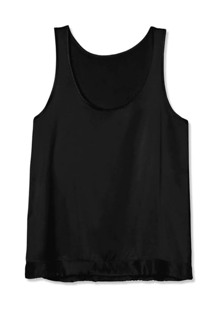 WILLOW SATIN TANK WITH RUFFLES