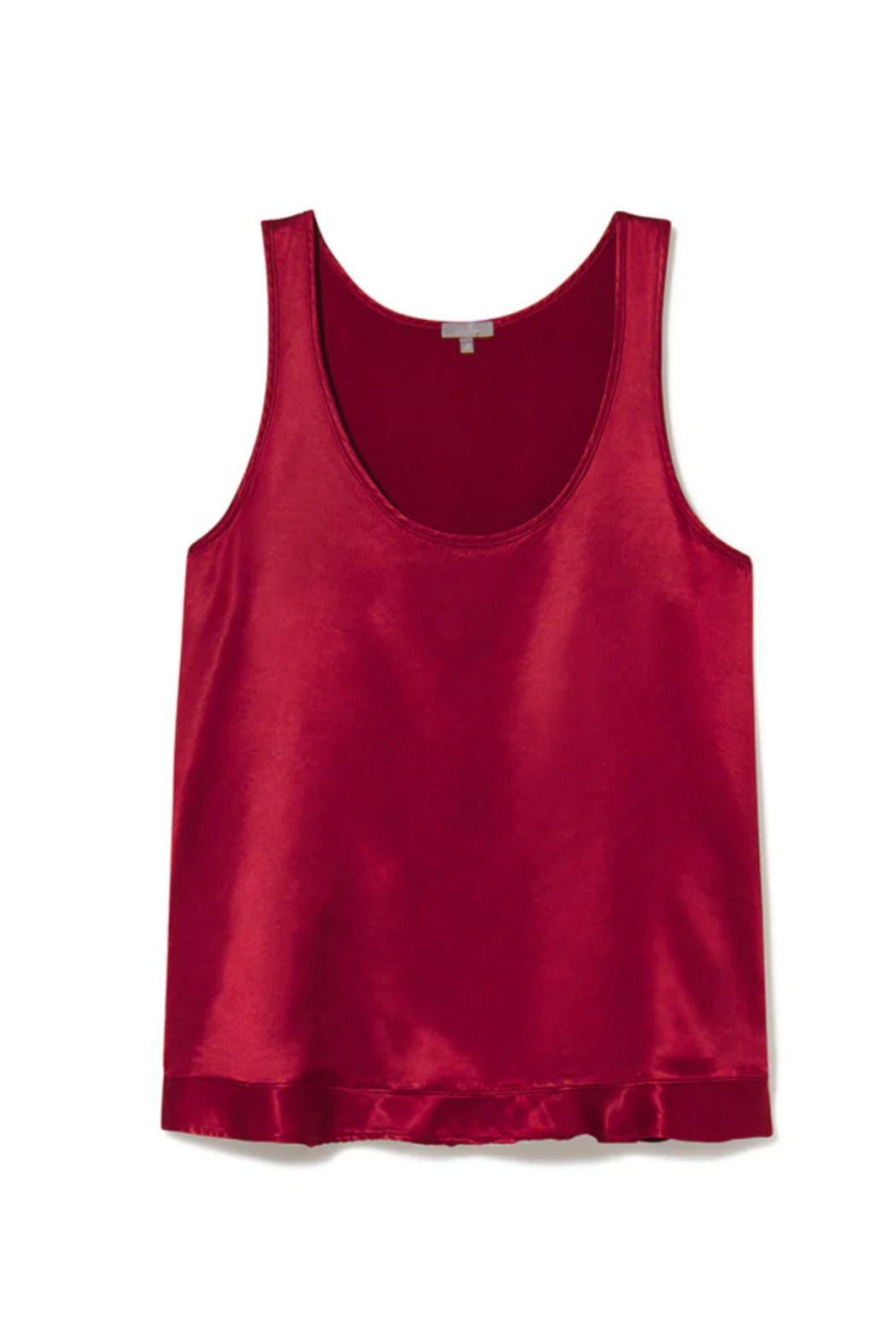 WILLOW SATIN TANK WITH RUFFLES