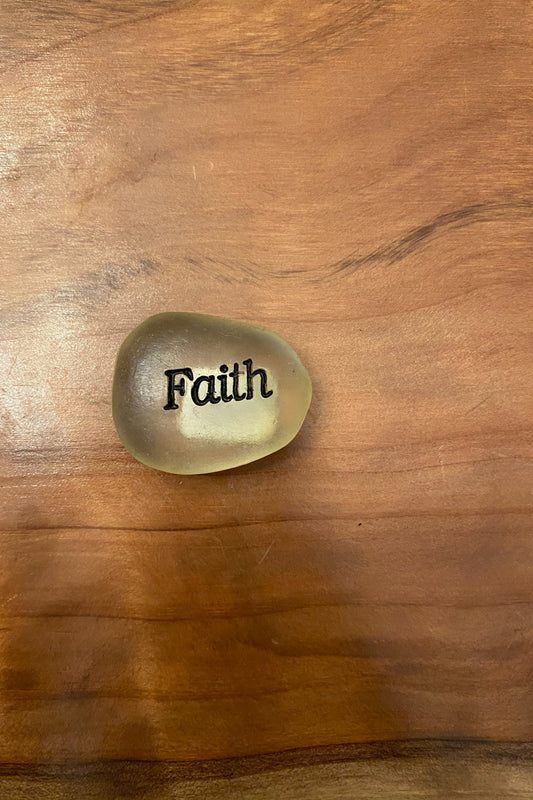 Seaglass Faith Palm Stone
