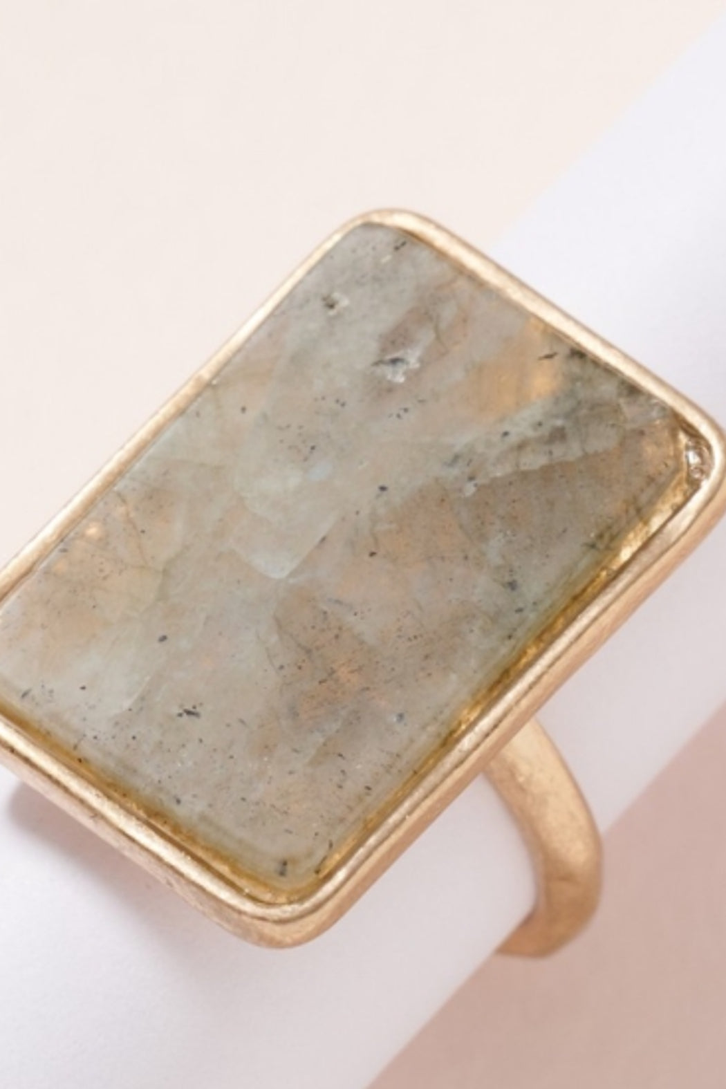 Semi Precious Rectangle Stone Ring