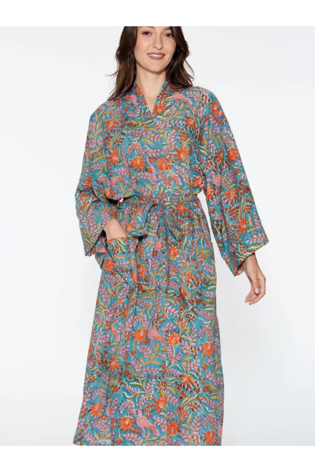 Teal Floral Robes