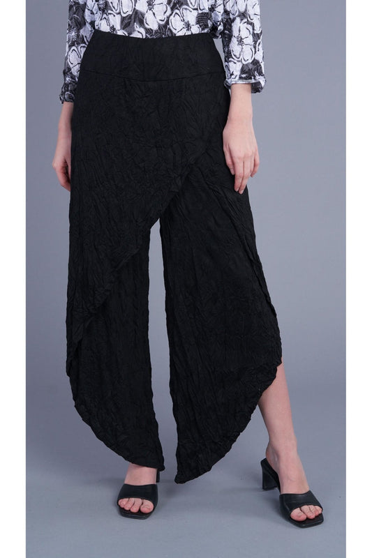 Black Crinkle Wrap Pant
