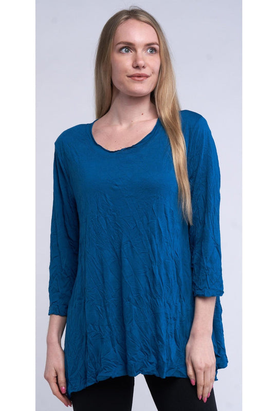 Teal Crinkle Top