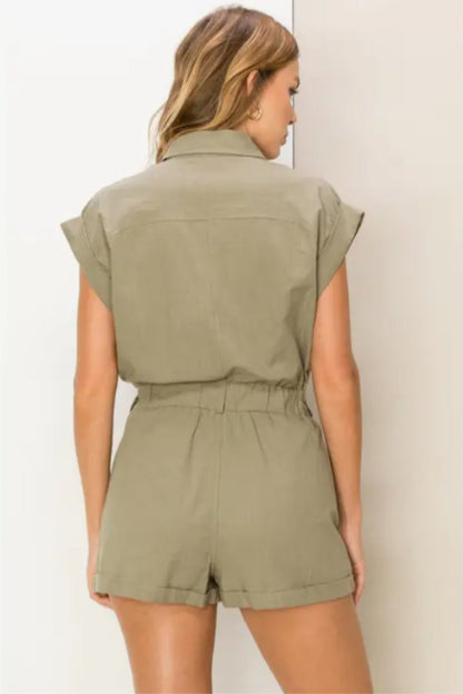 Sheer Attitude Button-Front Romper