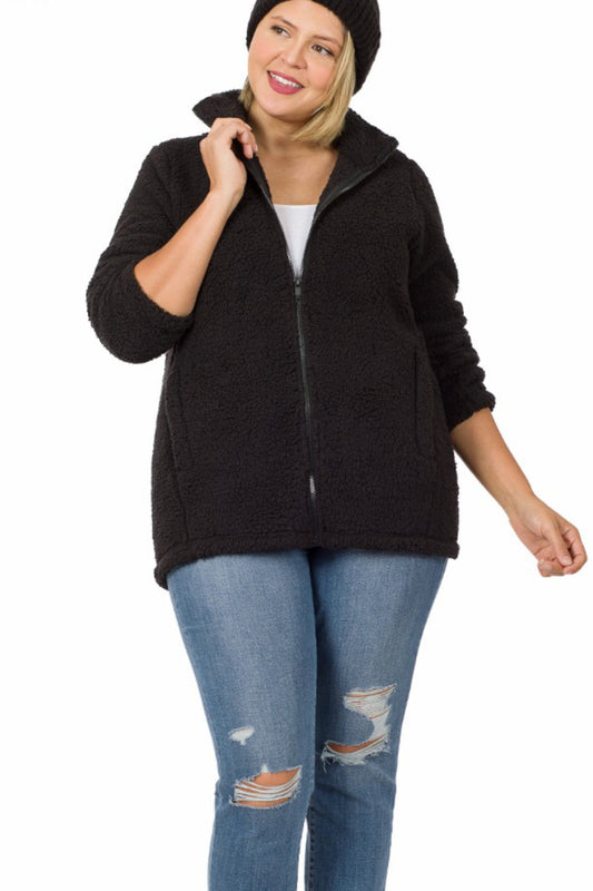 Sherpa  Zip Curvy Jacket