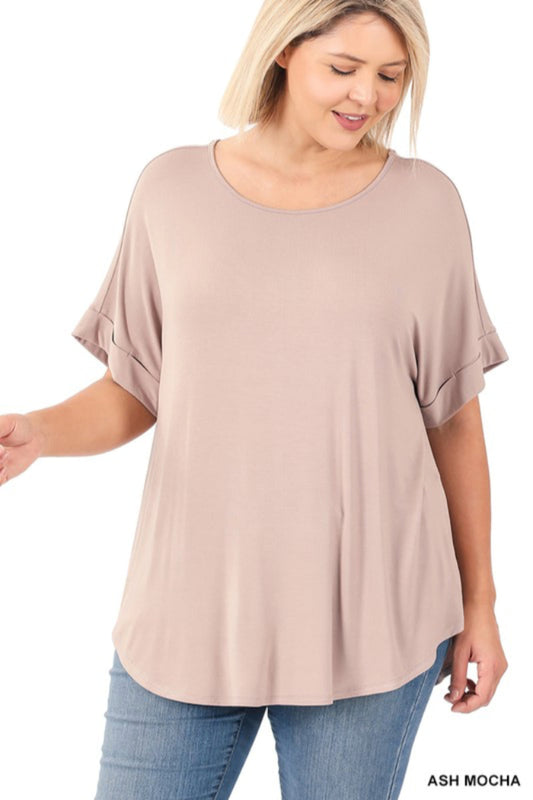 Short Sleeve Boat Neck Top