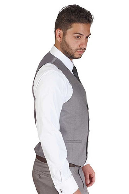 Silver 5 Button Slim Fit Vest