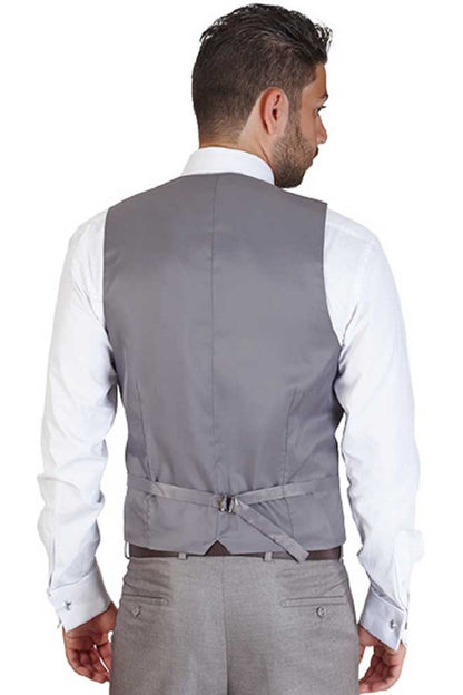 Silver 5 Button Slim Fit Vest