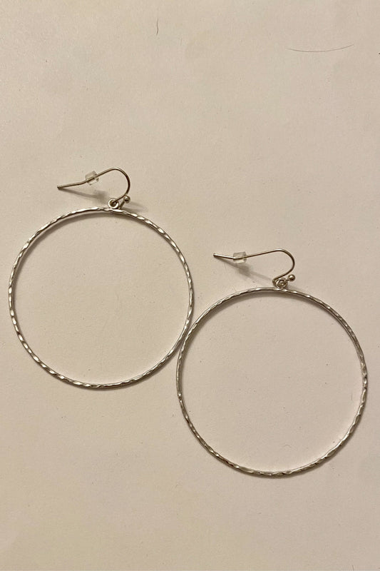 Silver Dangle Hoops