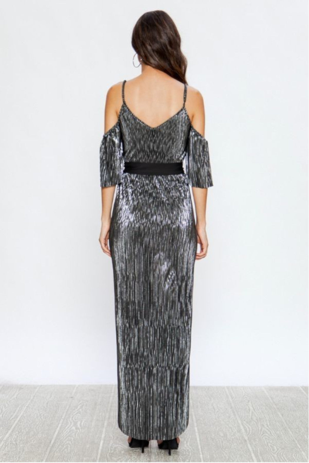 Silver Metallic Cocktail Dress