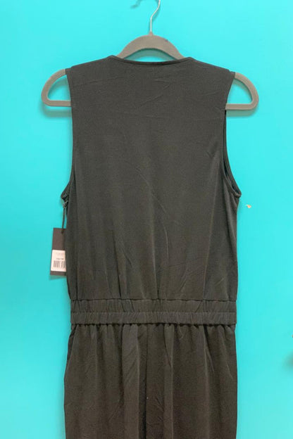 Sleeveless Banded Waist Wrap Jumpsuit