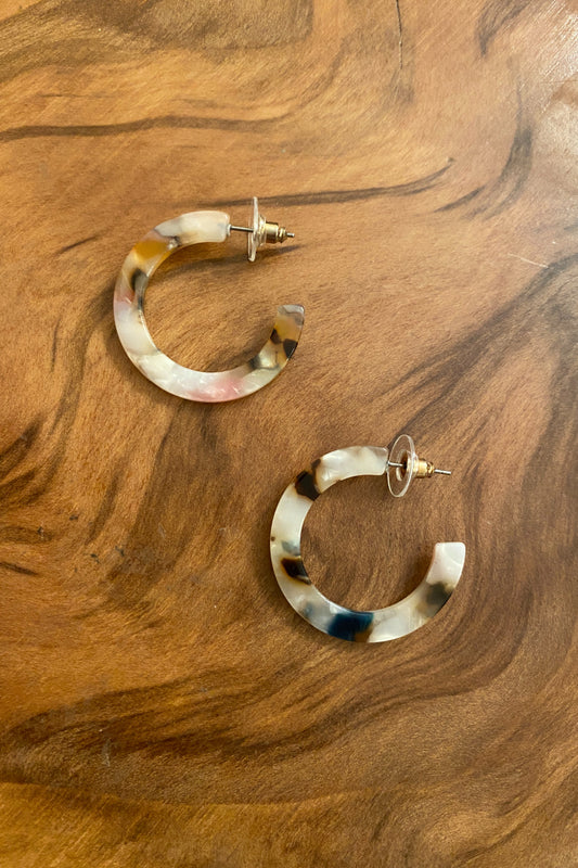 Small Light Pink Resin Hoops