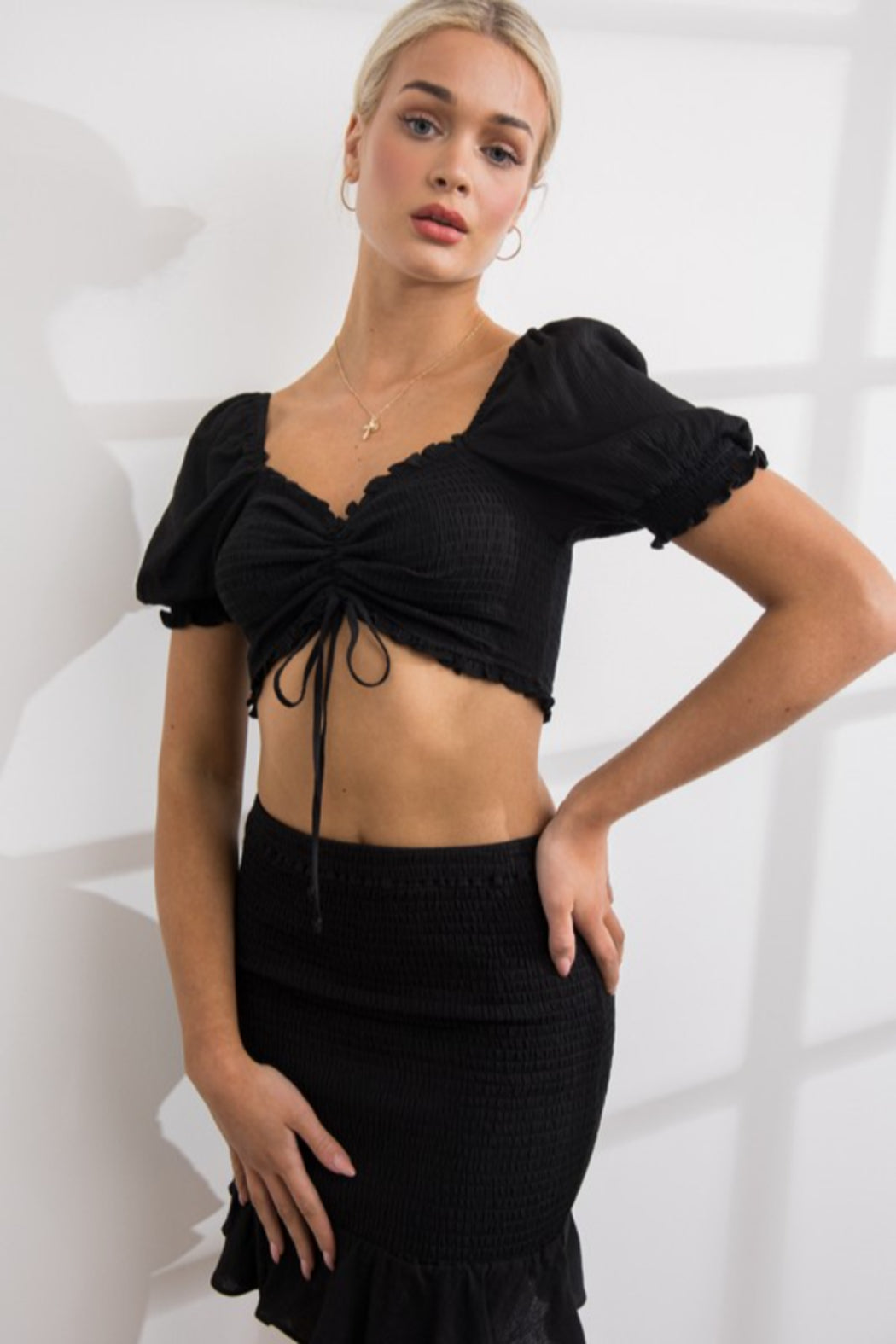 Smocked Bodycon Skirt