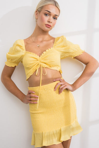 Smocked Bodycon Skirt