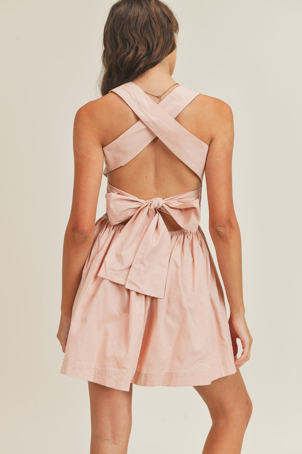 Smocked Cross Back Dress