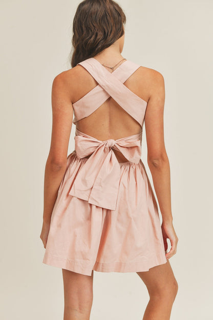 Smocked Cross Back Dress