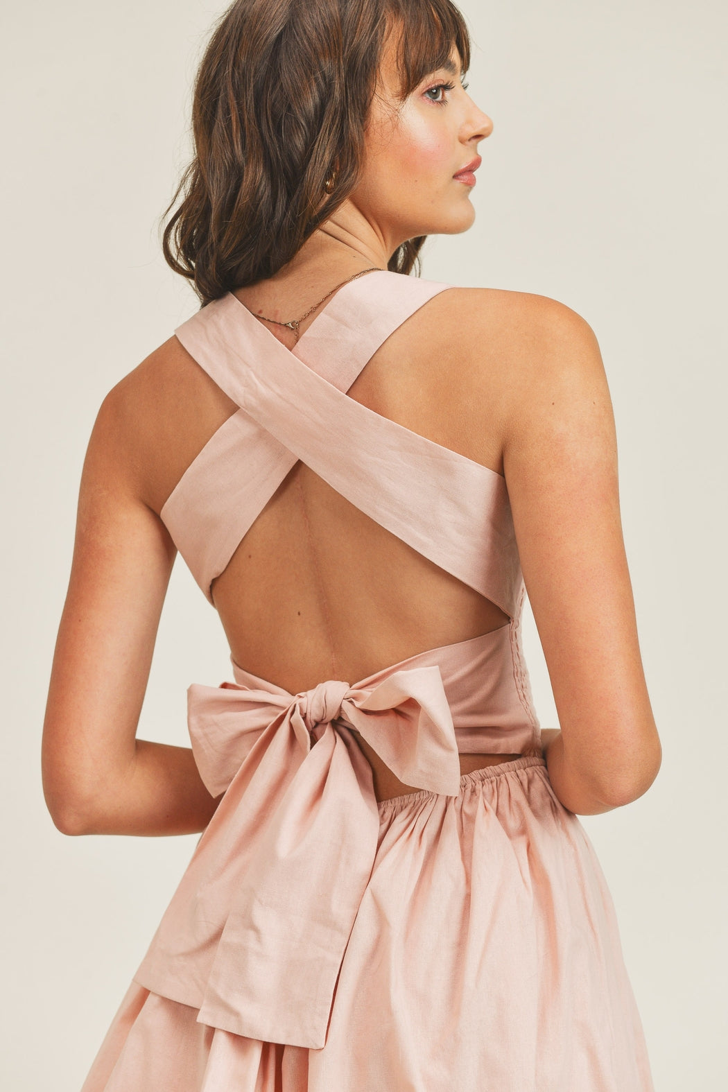 Smocked Cross Back Dress
