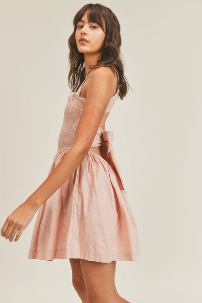 Smocked Cross Back Dress