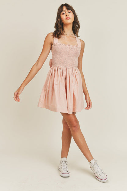 Smocked Cross Back Dress