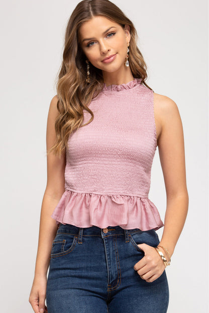 Smocked Peplum Top