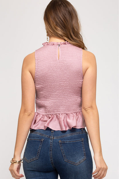 Smocked Peplum Top