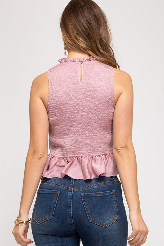Smocked Peplum Top