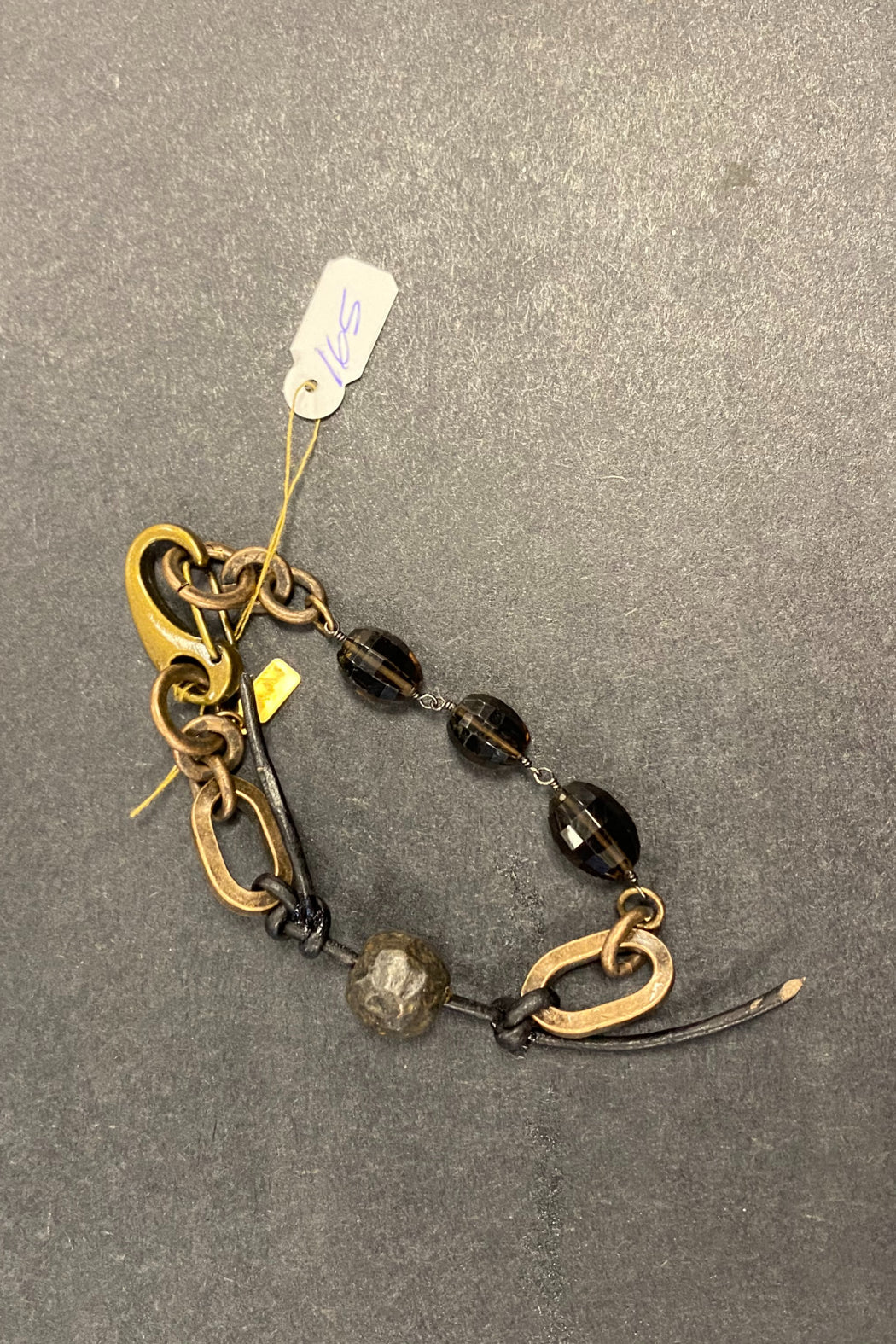 Smoky Topaz on brass Links