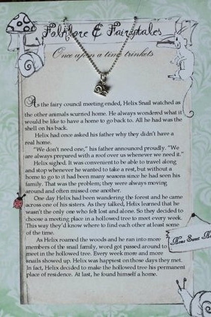 Snail storybook necklace