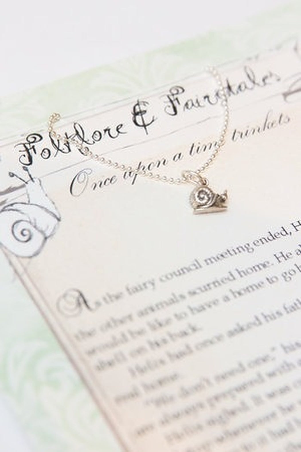 Snail storybook necklace