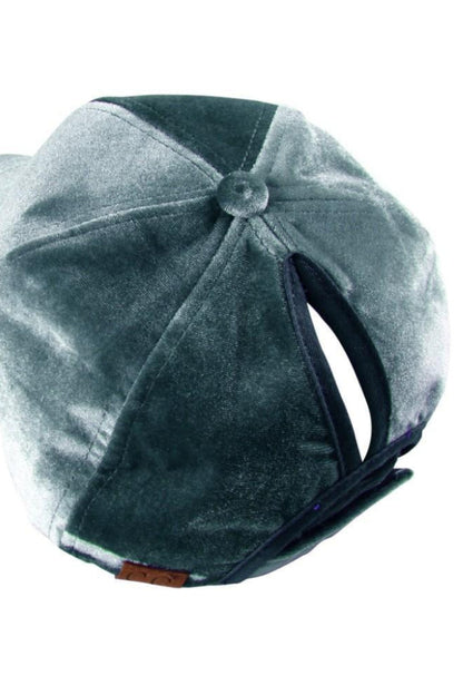 Solid Color Velvet Ponytail Baseball Cap