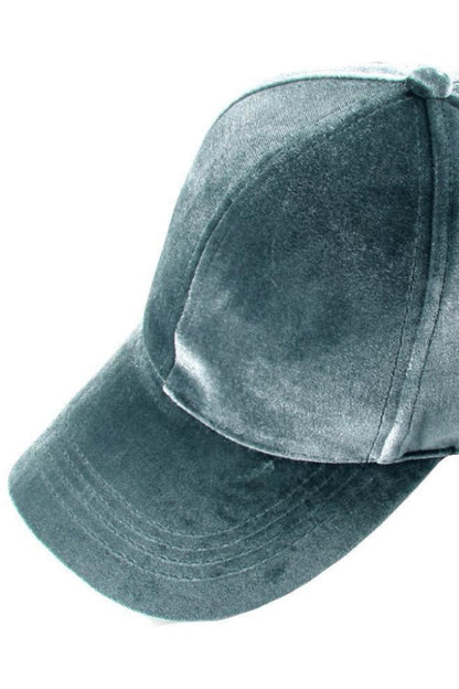 Solid Color Velvet Ponytail Baseball Cap