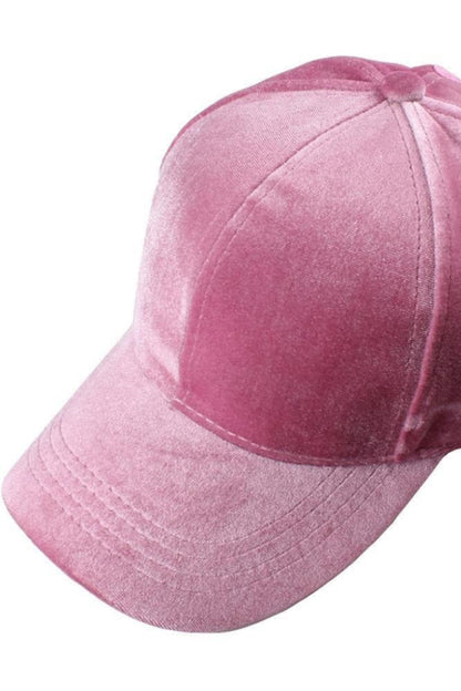 Solid Color Velvet Ponytail Baseball Cap